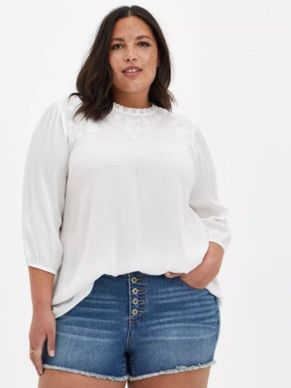 Torrid Crinkle Gauze Peasant Blouse Top 2X